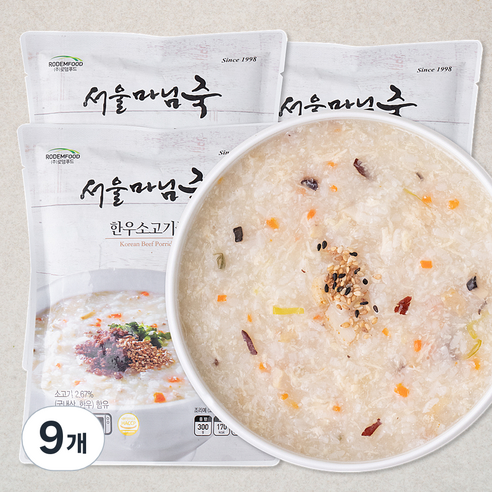 서울마님 한우소고기죽 (냉장), 300g, 9개