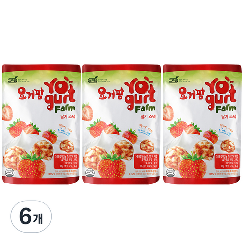 프로엠 요거팜 쌀로만든 딸기 스낵, 30g, 6개