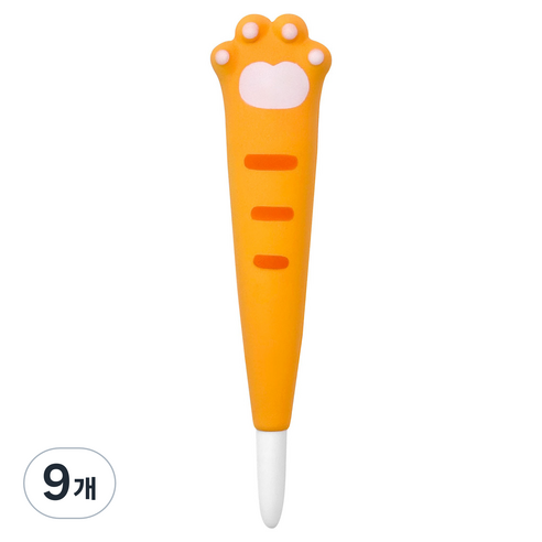 iiGEN 왕발냥이 스퀴시 중성펜 0.4mm, 주황, 9개