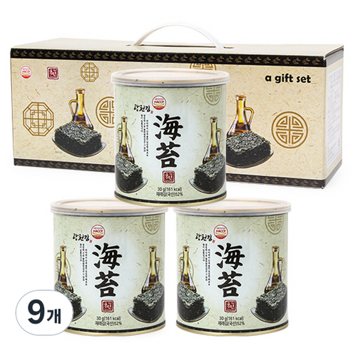 더국민 광천 재래맛김 선물세트 30g, 9개