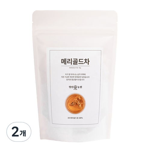 청년농원 저온가공 메리골드차 삼각티백, 0.5g, 100개, 2개