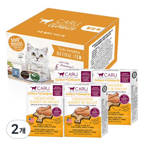 카루 고양이 클래식 치킨 스튜 4p, 닭, 624g, 2개