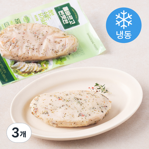 올바르고 반듯한 허브 수비드 닭가슴살 (냉동), 130g, 3개