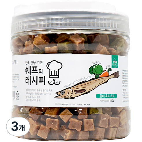 펫슐랭 반려견을 위한 쉐프의 레시피 트릿, 황태육포, 800g, 3개