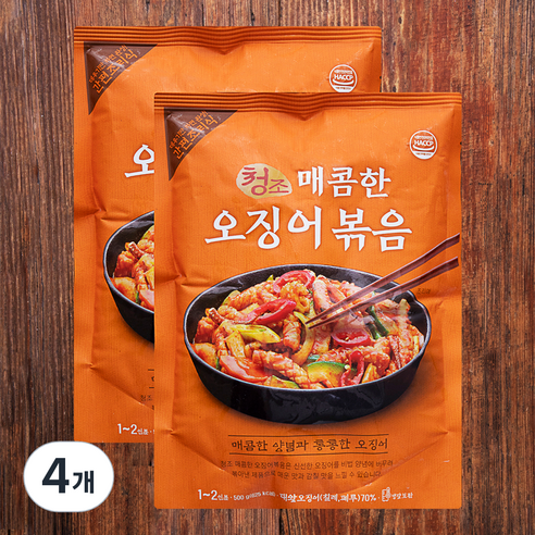 청조 매콤한 오징어볶음, 500g, 4개