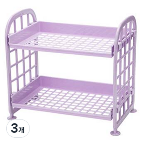 알포유 데스크탑 2단 접이식 수납랙, 3개, 7번 퍼플