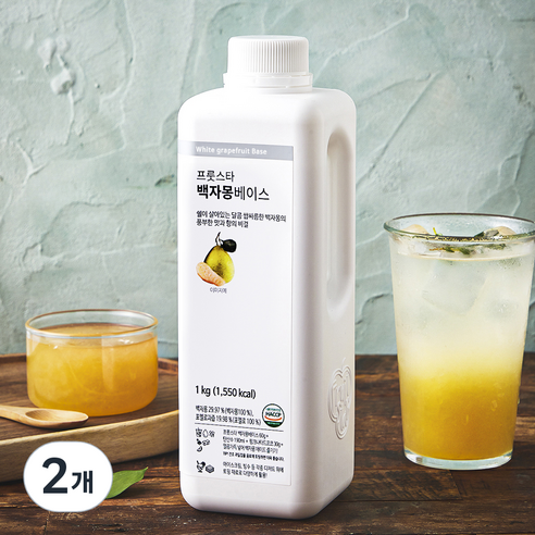 프룻스타 백자몽 음료 베이스, 1kg, 2개