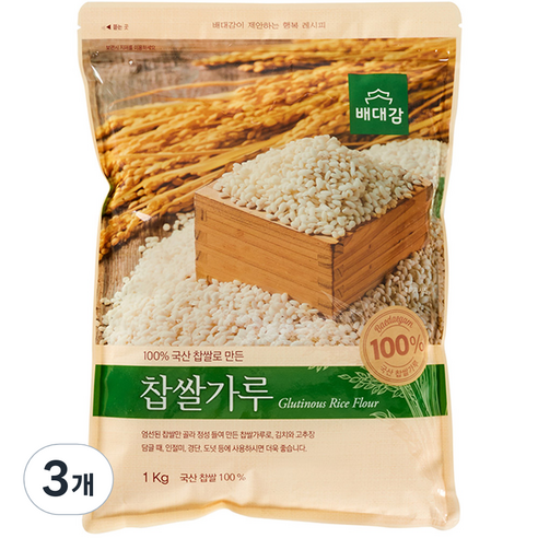 배대감 찹쌀가루, 1kg, 3개