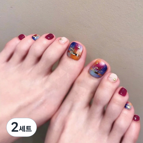 잇템샵 여름 네일아트 페디큐어 스티커 세트, 2세트, HL-054 마드모아