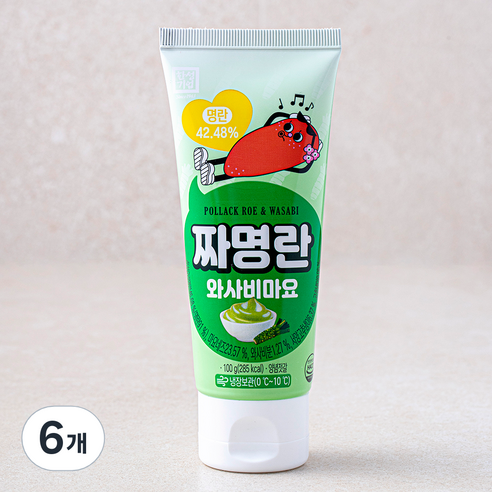 한성기업 짜명란 와사비마요, 100g, 6개