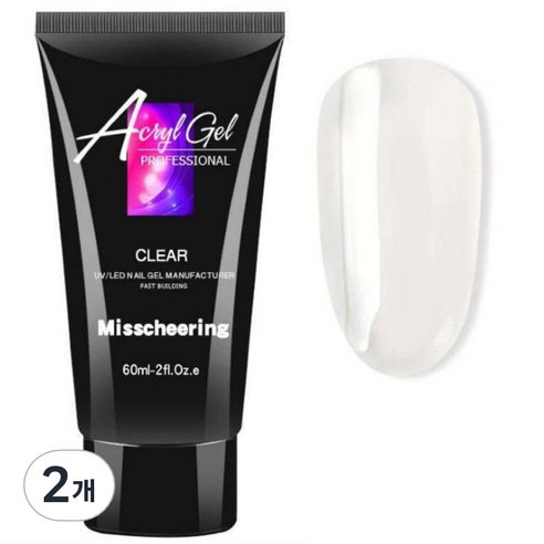 미스치어링 폴리젤 네일 연장 60ml, CLEAR, 2개