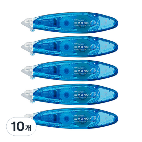 톰보우 모노에어5 펜타입 수정테이프 5mm x 6m, CT-PAX5C40(블루), 10개