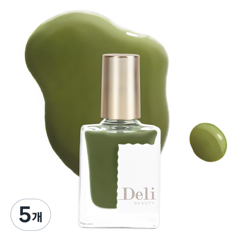 델리뷰티 딥 시럽 루어 인 무드 네일컬러, MGR403 뮤트 카키, 10ml, 5개