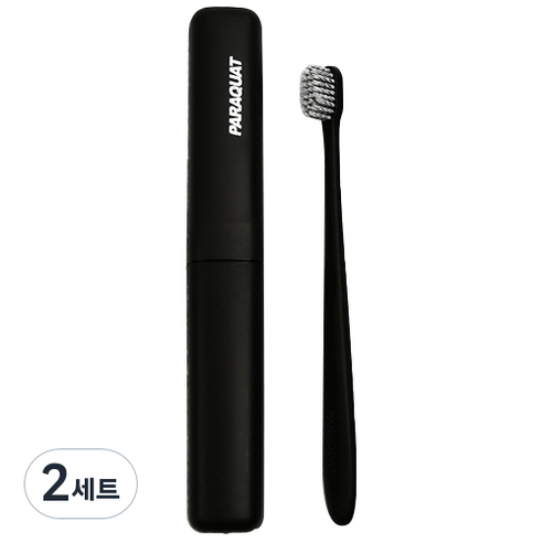 라니핏 소프트 휴대용 칫솔 + 케이스 세트 블랙, 2세트