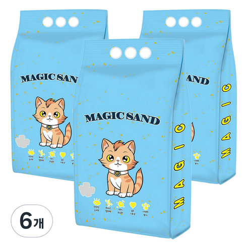 메디펫 매직 응고형 고양이 두부모래 가는입자, 10L, 6개, 라벤더향