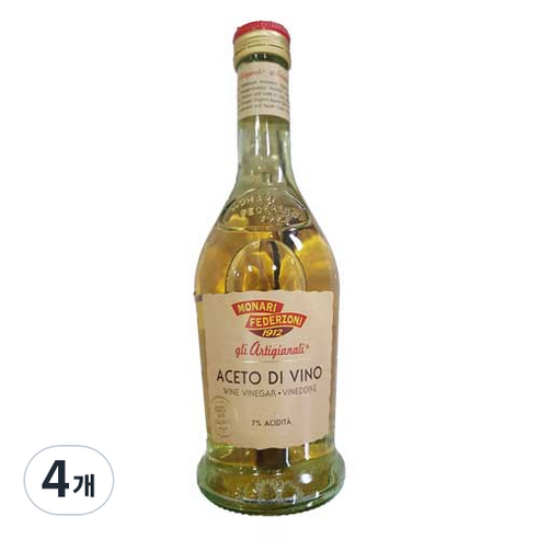 모나리 페데르조니 화이트 와인 비네가, 500ml, 4개