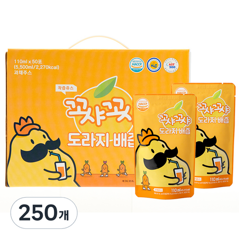 꼬샤꼬샤 도라지 배즙, 110ml, 250개 배도라지즙 Best Top5