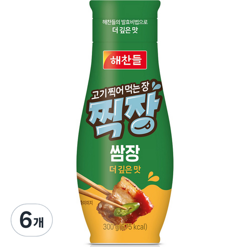 해찬들 고기 찍어 먹는 장 찍장 쌈장, 300g, 6개