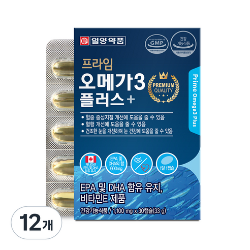 일양약품 프라임 오메가3 플러스 33g, 30정, 12개
