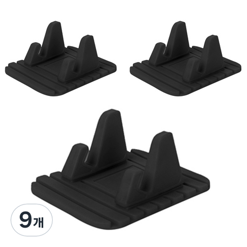 블럭마트 논슬립 실리콘 차량용 대시보드 스마트폰 거치대 블랙, 9개