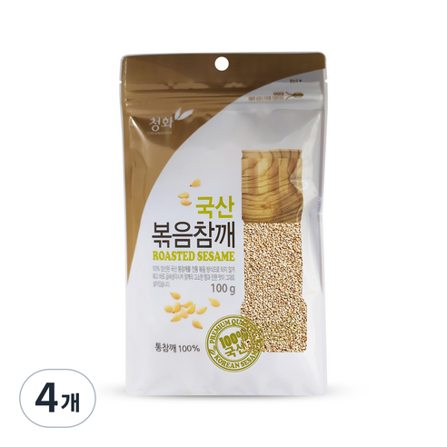 청화 국산 볶음참깨, 100 g, 4개