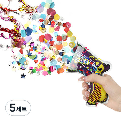 피앤비유니티 컨페티 총풍선 5종 세트, 랜덤발송, 5세트