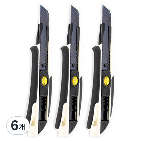 다다 SK5 블랙 고강도 커터 WIDE BLADE 커터칼 대형 18mm, 혼합 색상, 6개