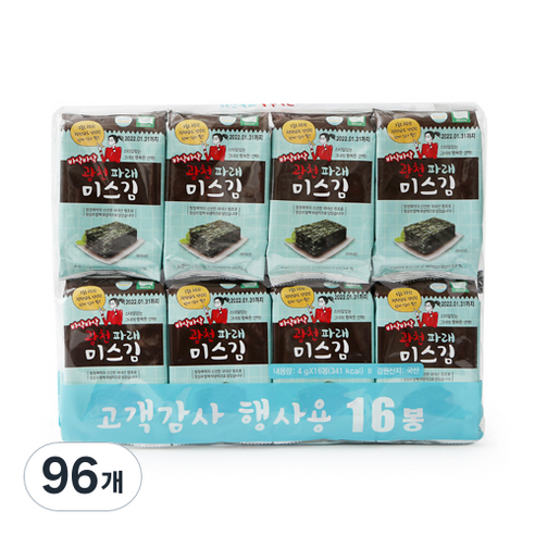 미스김 광천 파래 도시락김, 4g, 96개