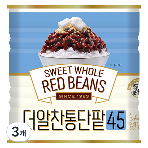 화과방 대두식품 더알찬통단팥45, 3kg, 3개