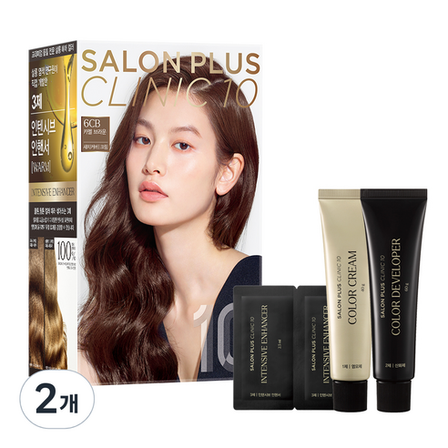 미쟝센 살롱 PLUS CLINIC 10 염색제, 6 카멜 브라운, 2개