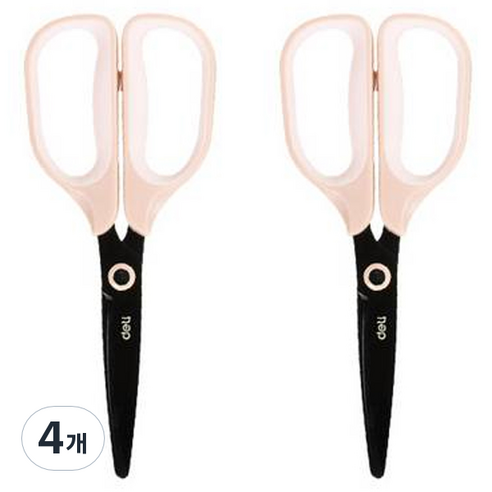 델리 블랙 테프론 소프트 터치 가위 EZ507, 핑크, 4개