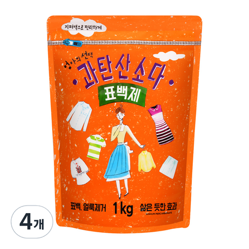 엄마의선택 과탄산소다 표백제, 1kg, 4개