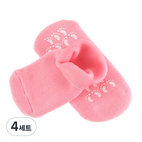 모모 파라핀삭스 겔 보습 양말 핑크, 4세트