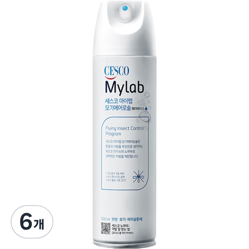 세스코 마이랩 모기 에어로솔 워터베이스 무향, 6개, 500ml