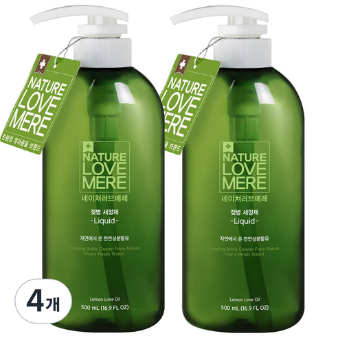 네이쳐러브메레 젖병 세정제 액상 용기, 500ml, 4개