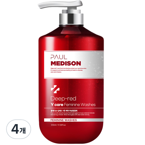폴메디슨 딥레드 대용량 Y존 여성청결제, 510ml, 4개