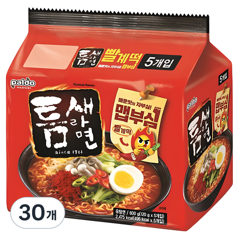 틈새라면 빨계떡 120g, 30개