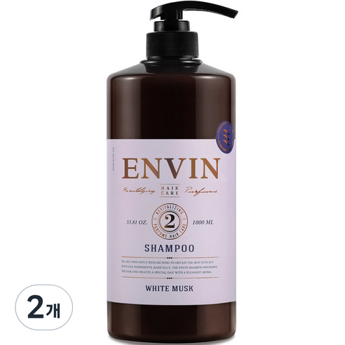 앙방 약산성 퍼퓸 헤어케어 샴푸 화이트머스크, 1000ml, 2개