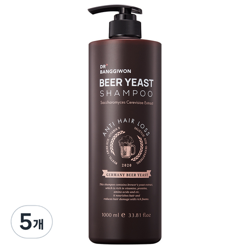 닥터방기원 맥주 효모 탈모증상 완화 샴푸, 1000ml, 5개