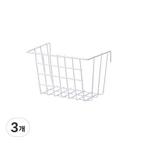 인테리어 벽걸이 메쉬수납함 대, 화이트, 3개