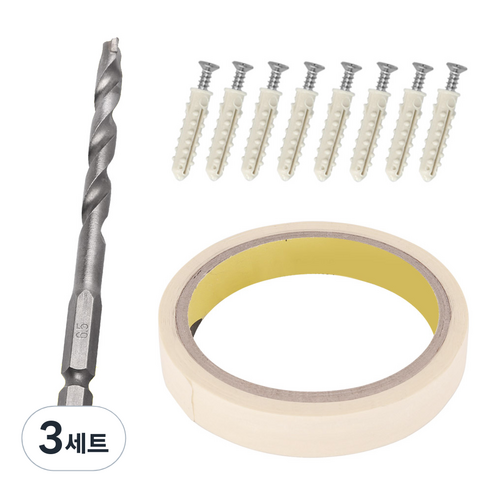스텐레스 나사피스 8p + 육각 콘크리트 비트 6.5m + 마스킹테이프 15m, 3세트