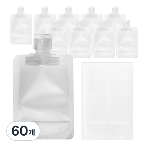 코멧 깔끔한 여행용 소분 파우치 50ml, 화이트, 60개