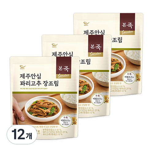 본죽 제주안심 꽈리고추 장조림, 120g, 12개