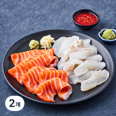 맛있는 광어 연어회 (냉장), 200g, 2개