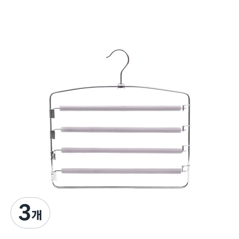 아리코 논슬립 4단 바지걸이, 3개, 그레이