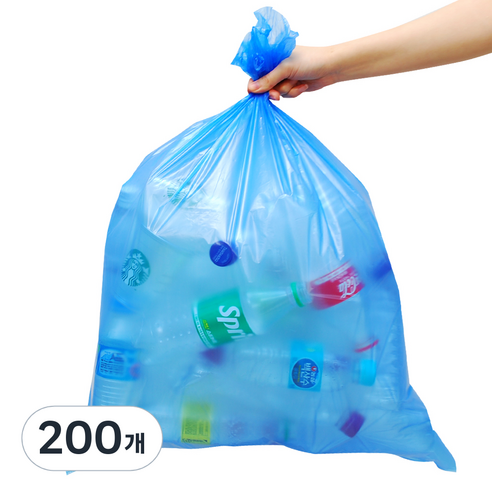 그린팩코리아 다용도 평판 비닐봉투 파랑, 30L, 200개