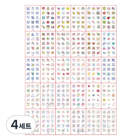 포커머스 헤나 타투 스티커 미니 30종 세트, 4세트, K타입