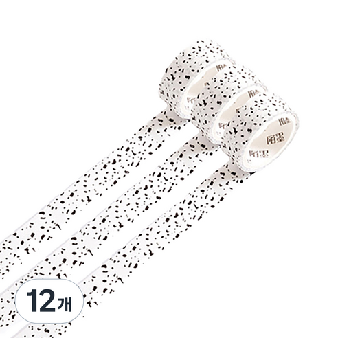 마켓A 감성 잉크 마스킹테이프 15mm x 3m, 화이트, 12개