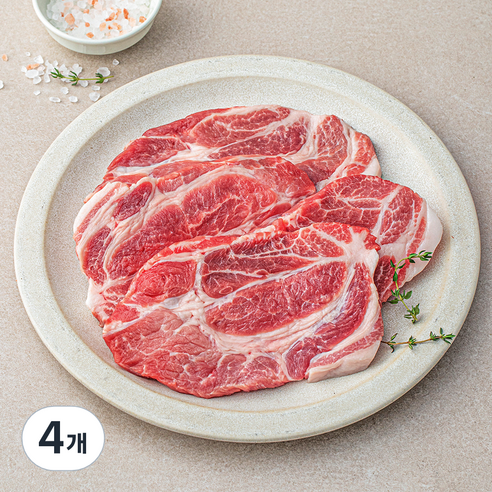 한돈 목심 구이용 (냉장), 500g, 4개