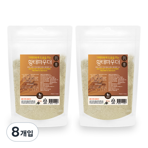 웁스 강아지 황태 파우더 영양제, 활력, 50g, 8개
